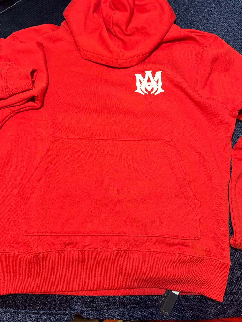 AMIRI Red Crewneck Hoodie with White Chest Logo with Amiri Back print. Authentic